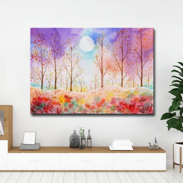 Πίνακας σε καμβά πολύχρωμα δέντρα