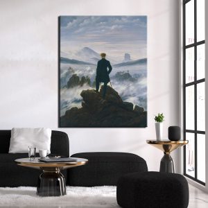 Πίνακας σε καμβά Friedrich-Wanderer above the sea of fog. Πίνακας σε καμβά με τελάρο διαθέσιμος σε διάφορα μεγέθη. Έτοιμος για για  ανάρτηση στον τοίχο σας.