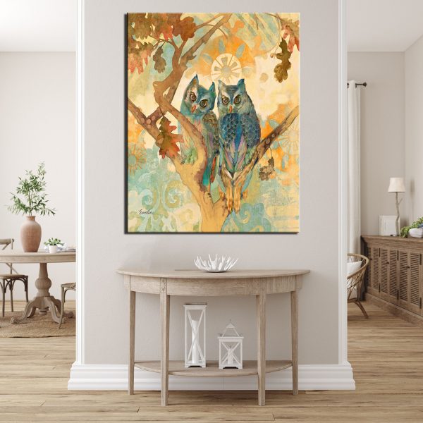 Πίνακας σε καμβά blue owls