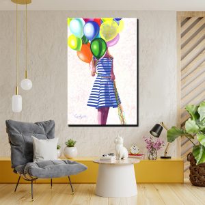 Πίνακας Γυναίκα με Μπαλόνια