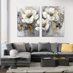 Δίπτυχο Αφηρημένο με Λουλούδια