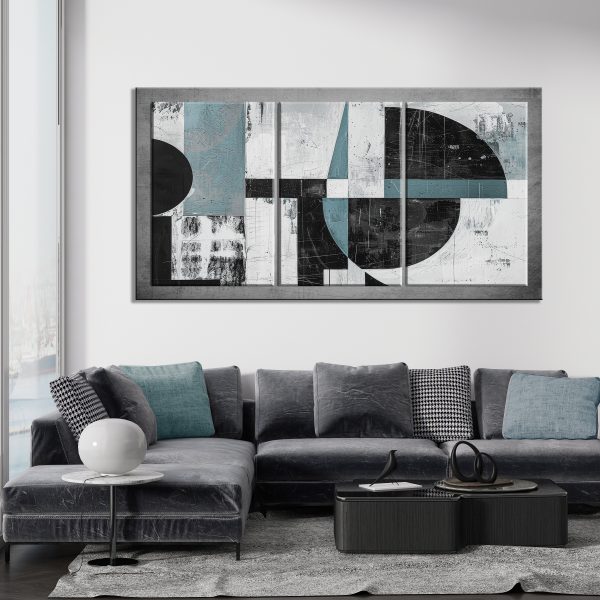 Τρίπτυχο Abstract Grayscale -b