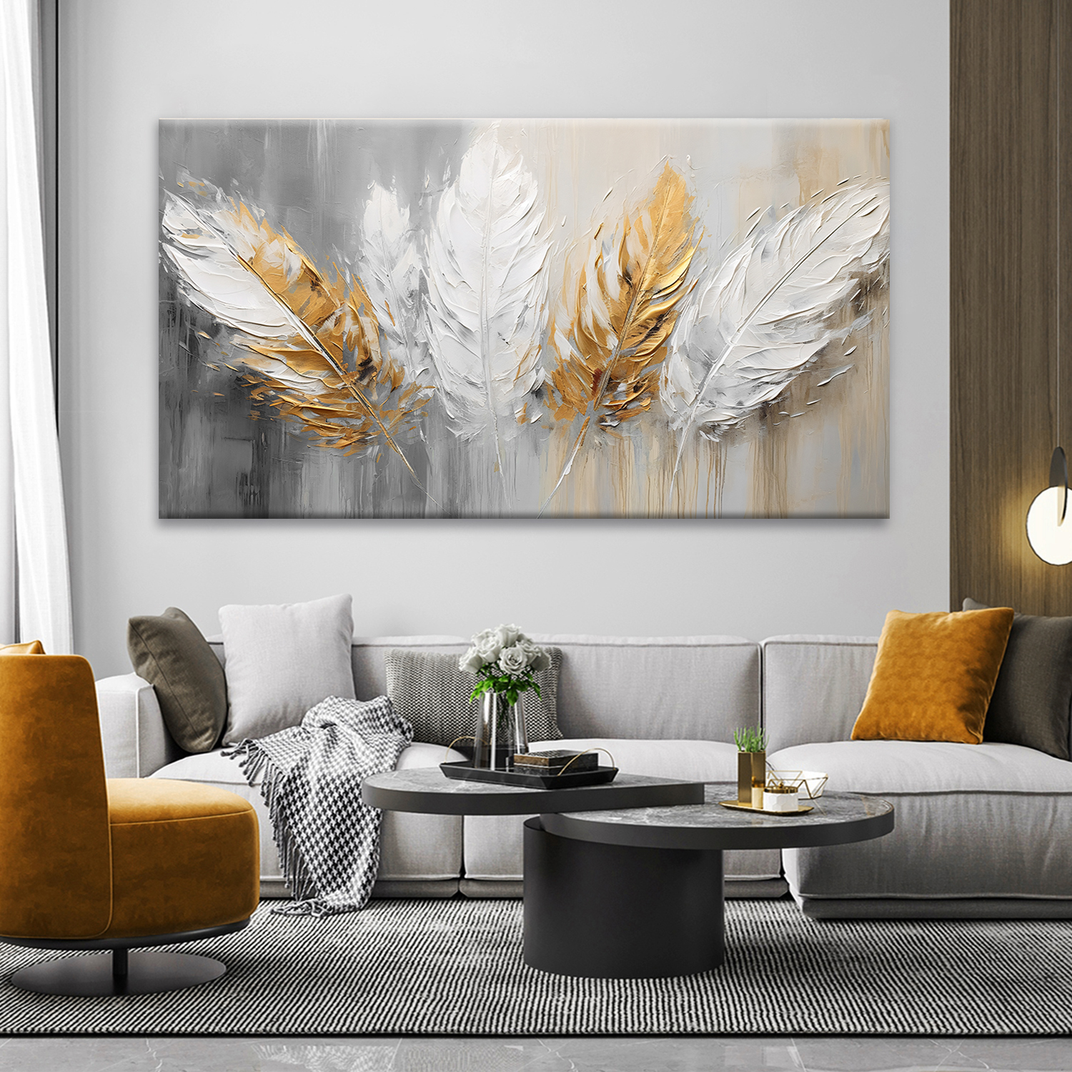 Μοντέρνος Πίνακας Abstract Feathers