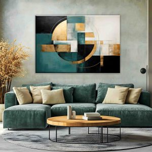 Πίνακας Abstract With Gold Shapes