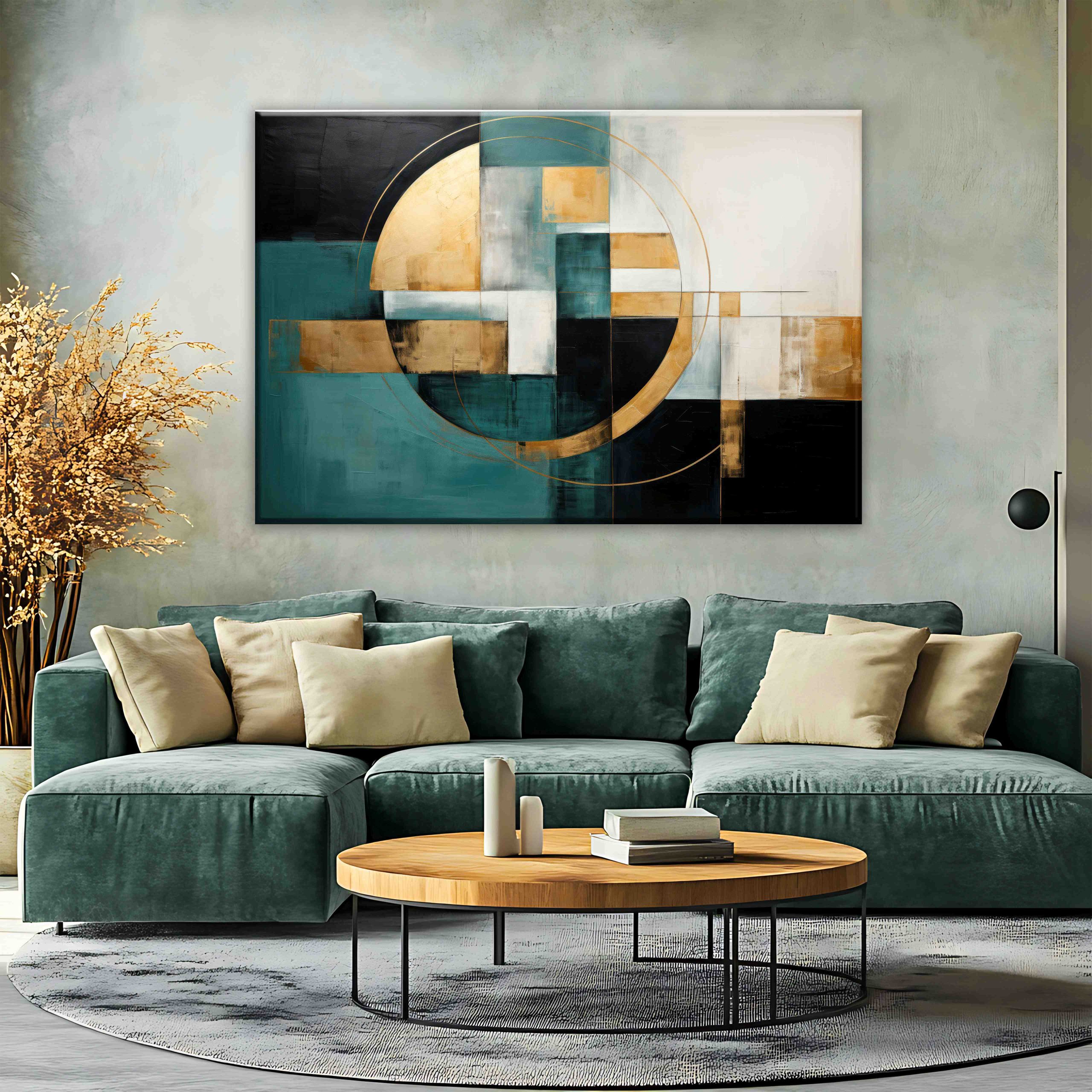 Πίνακας Abstract With Gold Shapes